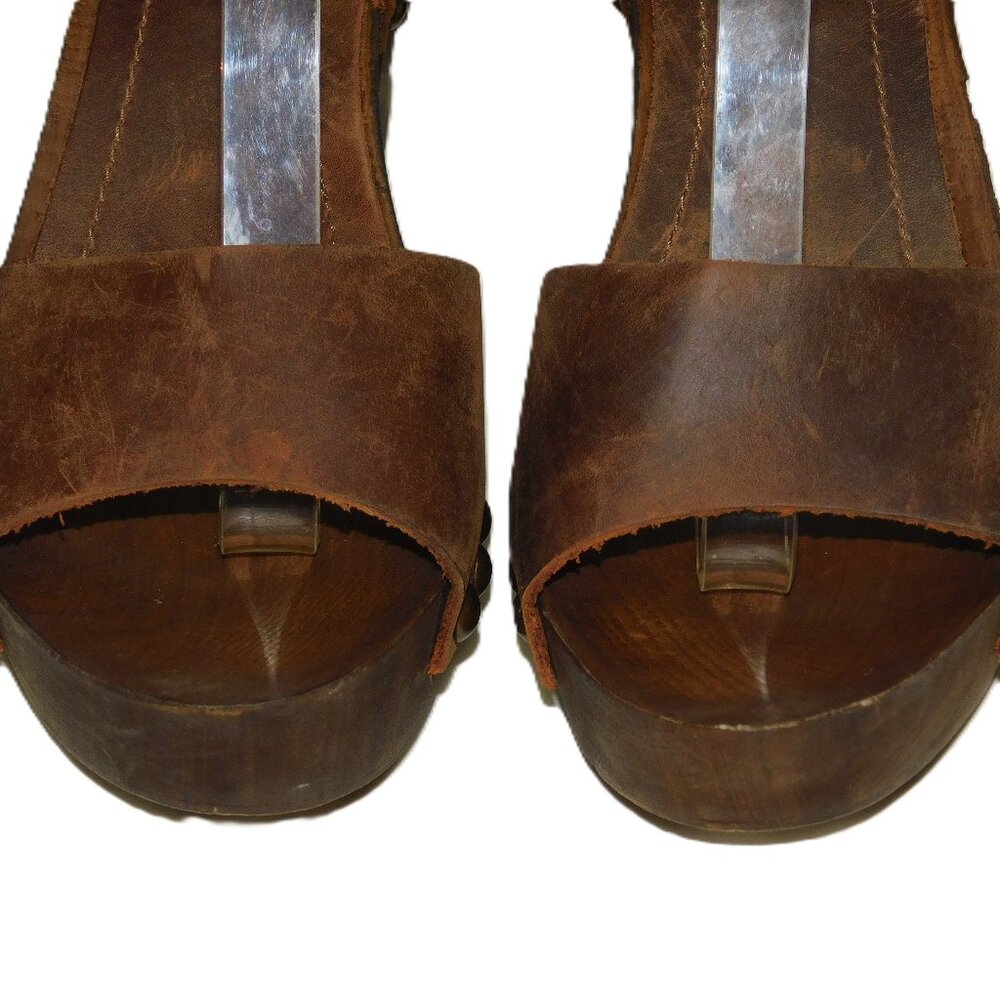 Mila Paoli Made In Italy Leather Heel Sandals Size 39 US Size 8 - Picture 3 of 12